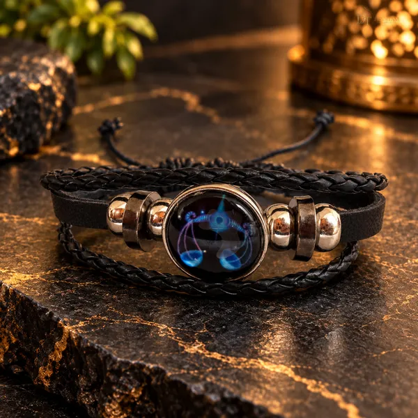 Black_Braided_Zodiac_Bracelet_For_Unisex