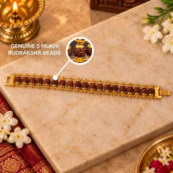 Gold_Plated_Rudraksha_Bracelet_For_Men