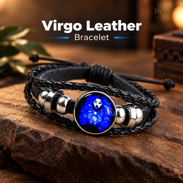 Black_Leather_Zodiac_Bracelet_For_Unisex