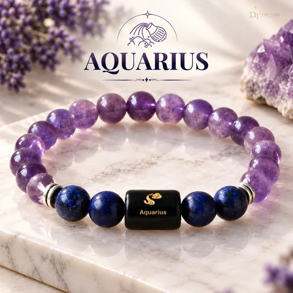 Purple_Gemstone_Beaded_Aquarius_Bracelet_For_Unisex