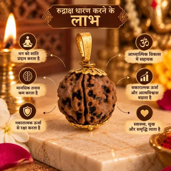 Gold_Tone_Rudraksha_Pendant_Necklace_For_Women