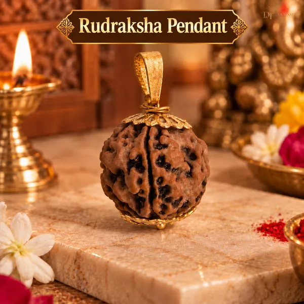 Gold_Tone_Rudraksha_Pendant_Necklace_For_Women