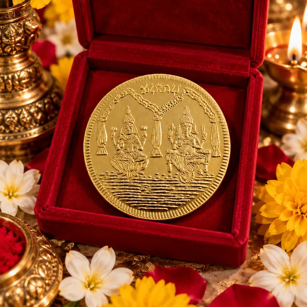Brass_Saraswati_Lakshmi_Ganesha_Pooja_Coin