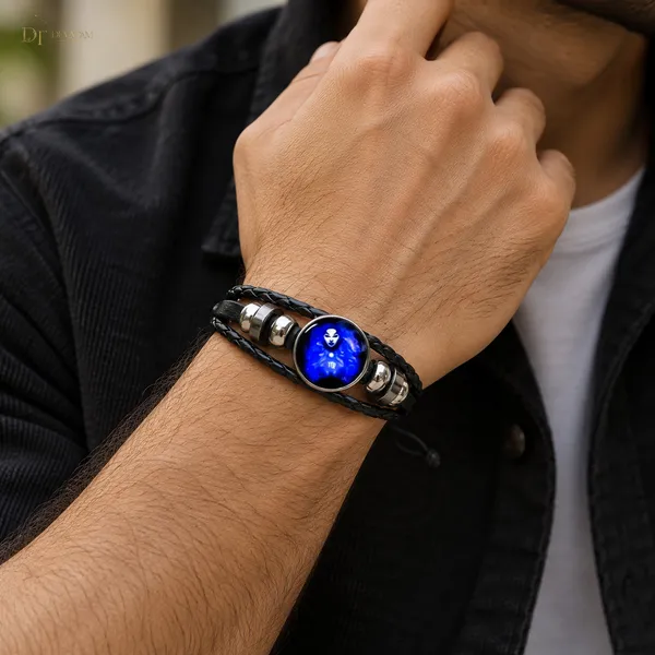 Black_Leather_Zodiac_Bracelet_For_Unisex