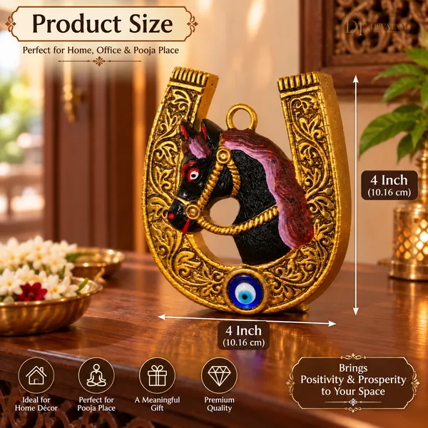 Gold_Horse_Horseshoe_Decorative_Showpiece