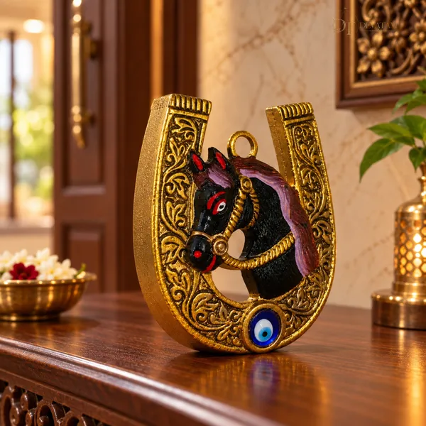 Gold_Horse_Horseshoe_Decorative_Showpiece