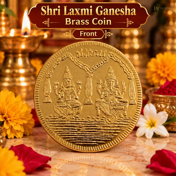 Brass_Saraswati_Lakshmi_Ganesha_Pooja_Coin