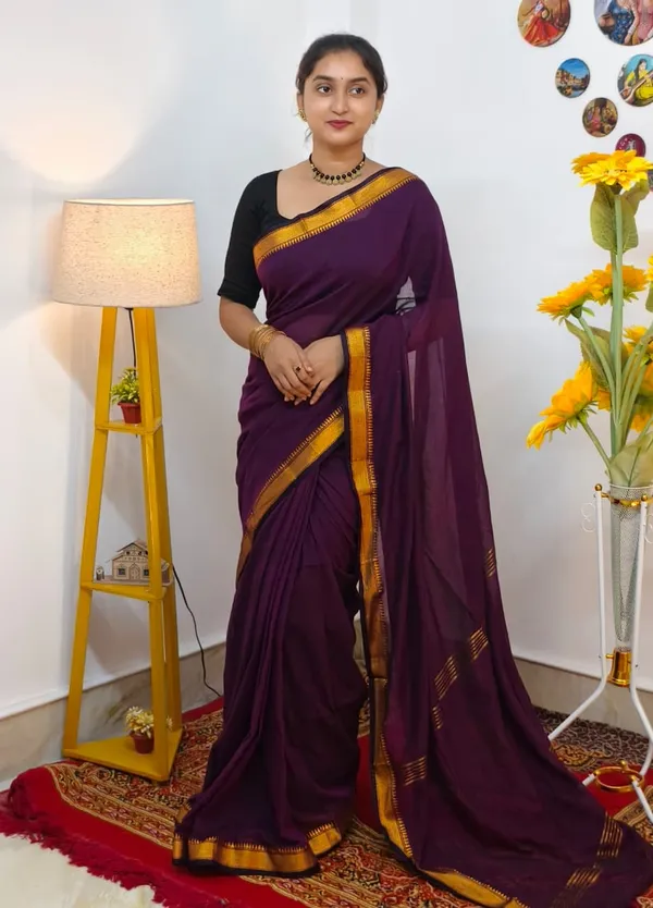 Magenta_Mangalgiri_cotton_saree_
