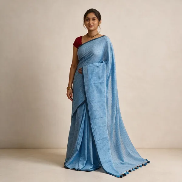 Light_Blue_Masrise_Cotton_Textured_Saree_For_Women