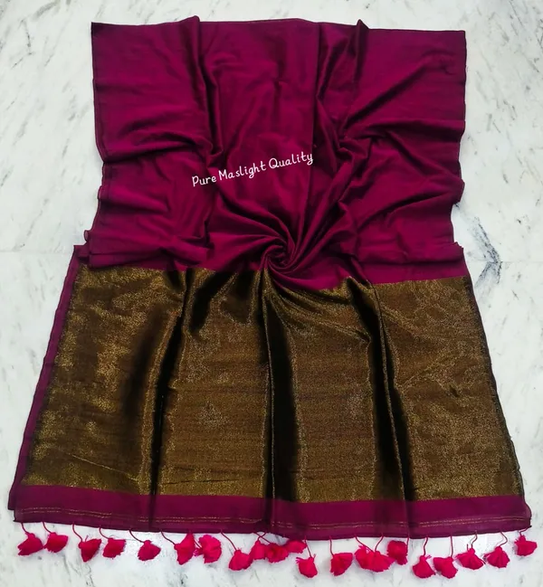 Maroon_Masrise_Cotton_Woven_Tassel_Border_Saree_For_Women