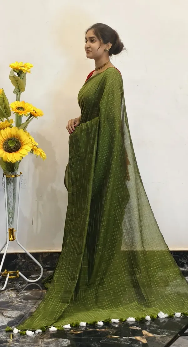 Green_Masrise_Cotton_Woven_Checked_Saree_For_Women