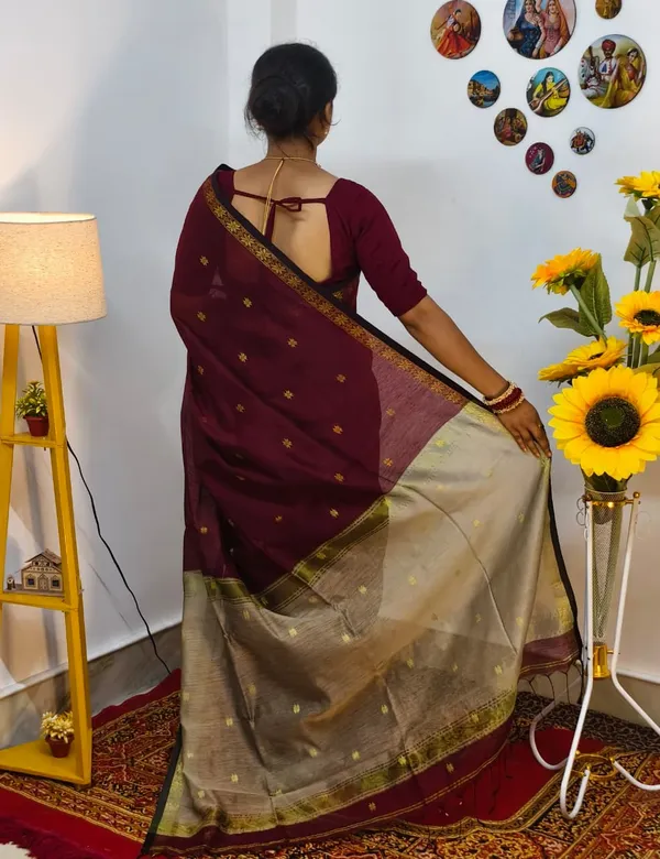 maroon_maheshwari_saree