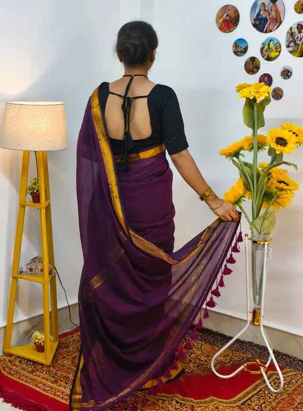Magenta_Mangalgiri_cotton_saree_