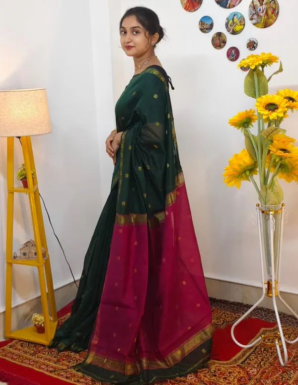 Deep_green_Semi_Maheshwari_Saree