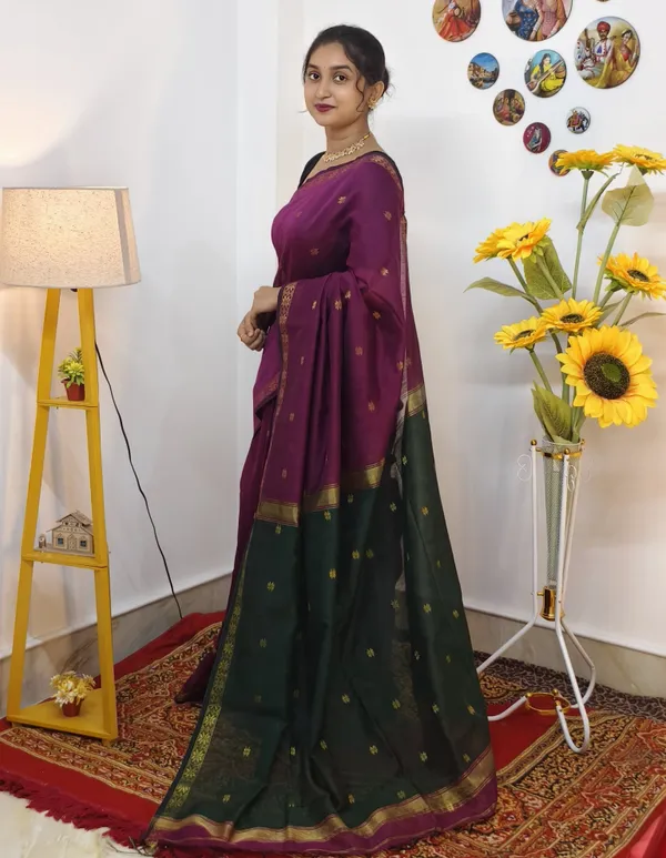 Plum_And_Green_Traditional_Saree_For_Women
