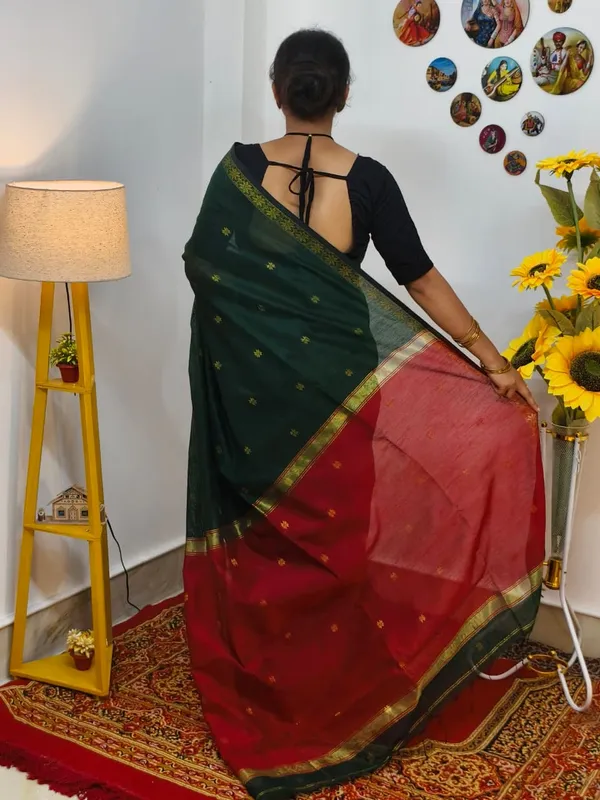 Deep_green_semi_maheshwari_saree_
