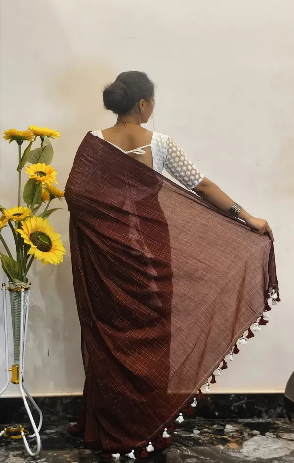 Maroon_Masrise_Cotton_Textured_Saree_For_Women