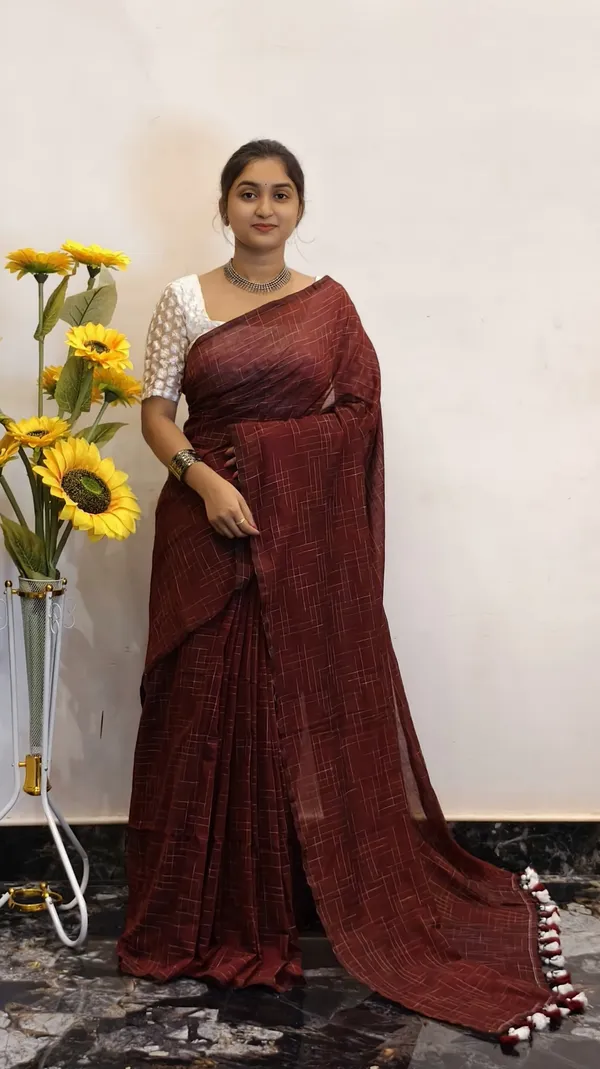 Maroon_Masrise_Cotton_Textured_Saree_For_Women