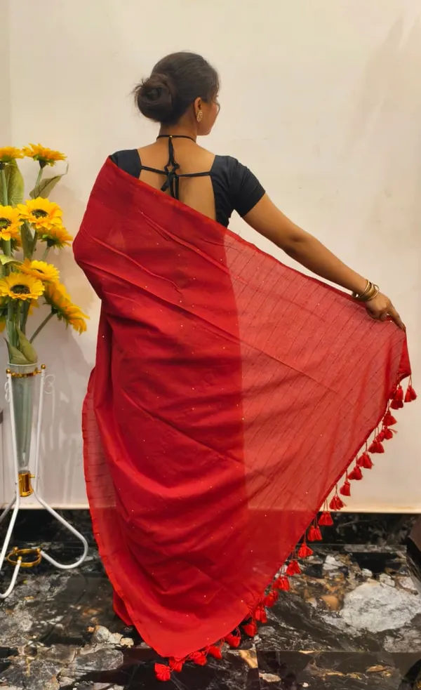 Red_Masrise_Cotton_Embellished_Saree_For_Women