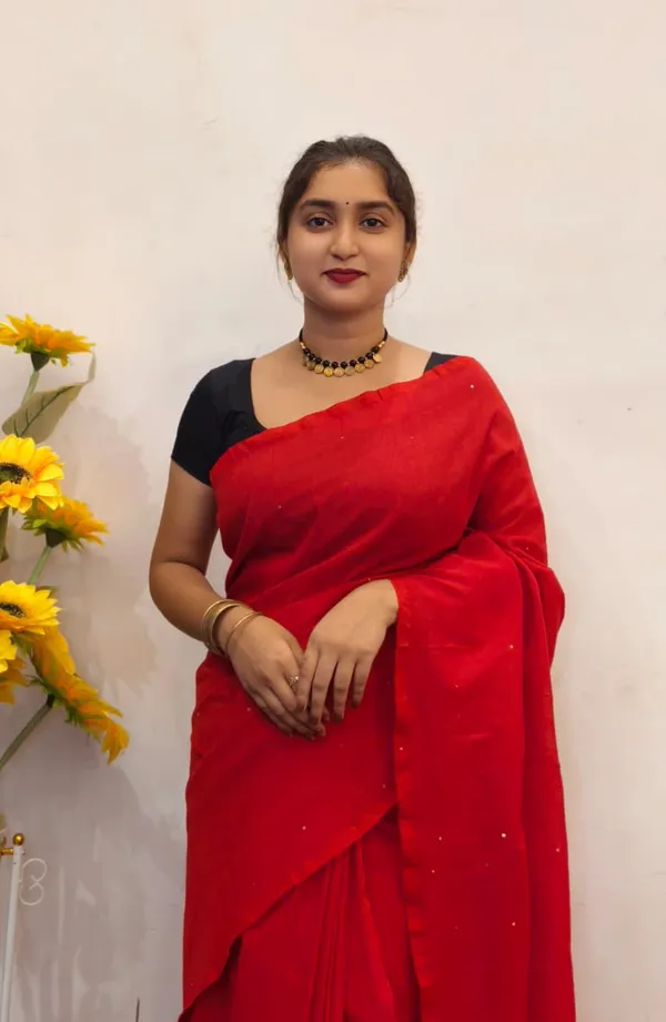 Red_Masrise_Cotton_Embellished_Saree_For_Women