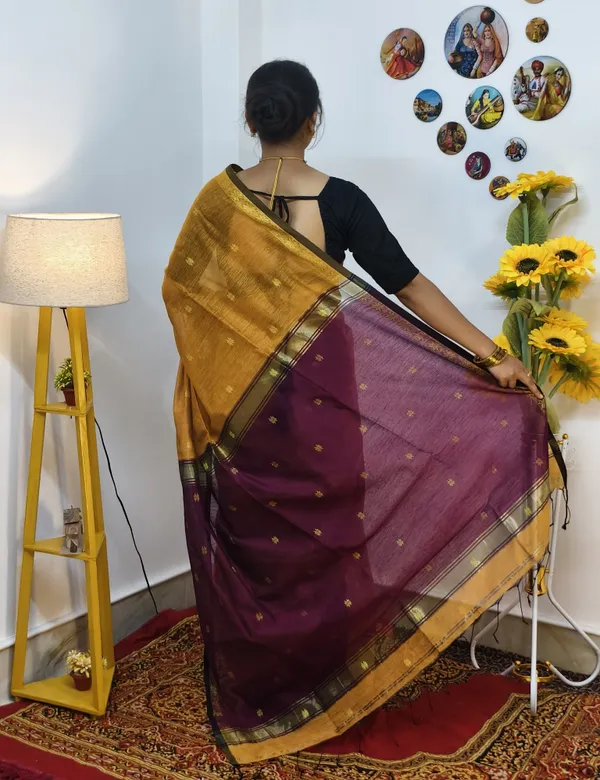 Mustard_Yellow_semi_maheshwari_saree_