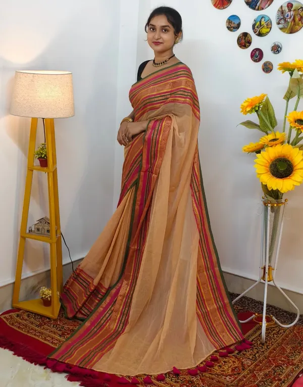 Light_Peach_mul_cotton_saree