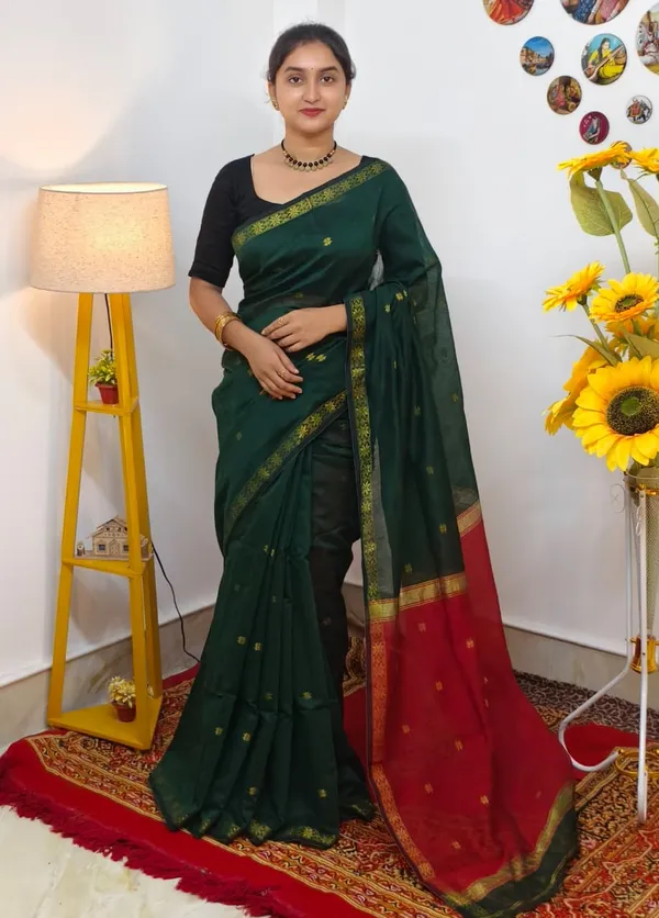 Deep_green_semi_maheshwari_saree_