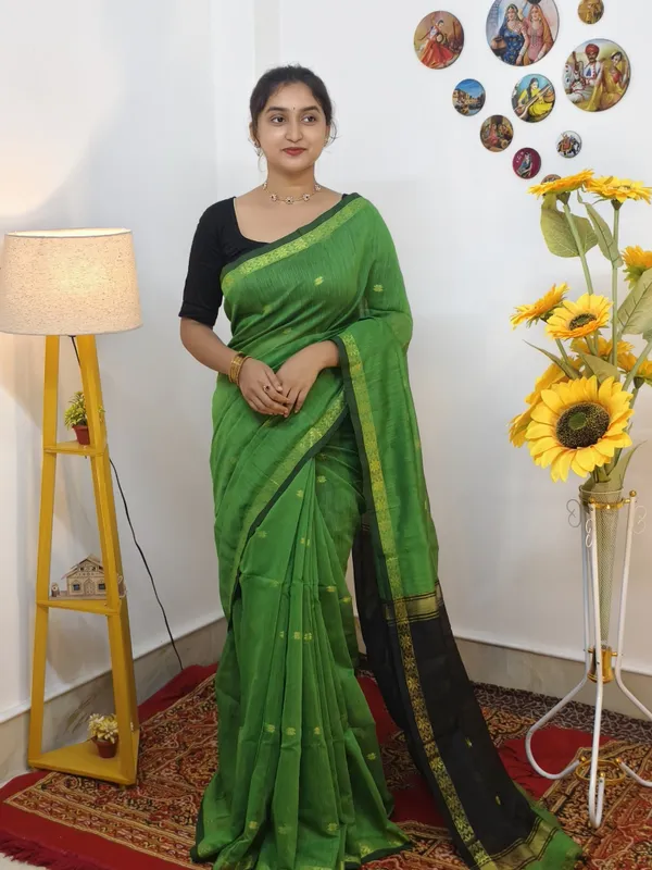 Parrot_green_semi_maheshwari_saree_