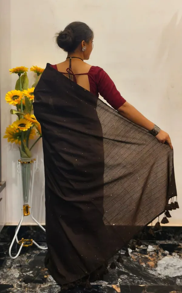 Brown_Masrise_Cotton_Embellished_Saree_For_Women