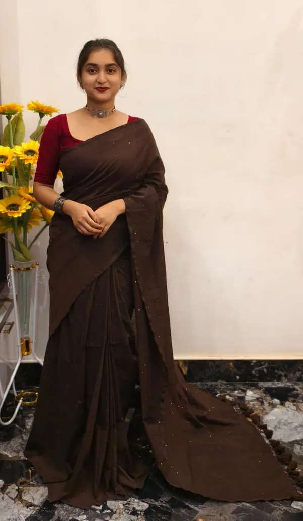 Brown_Masrise_Cotton_Embellished_Saree_For_Women