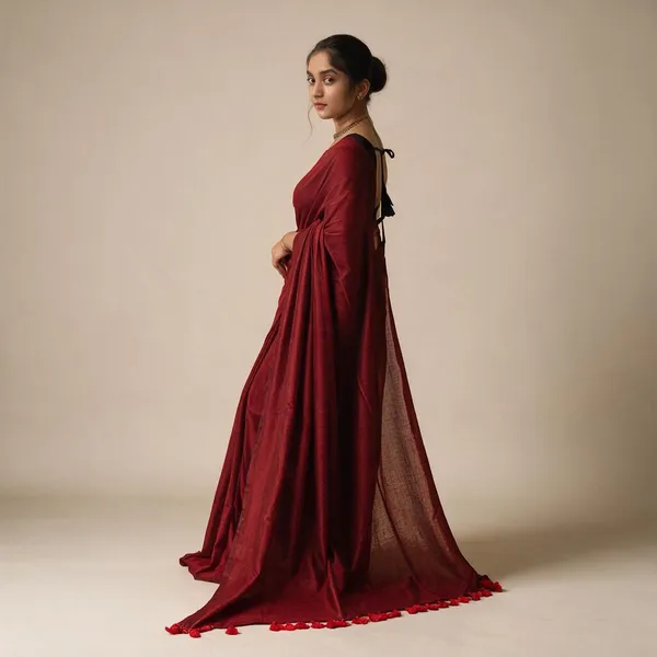 Maroon_Masrise_Cotton_Textured_Saree_For_Women