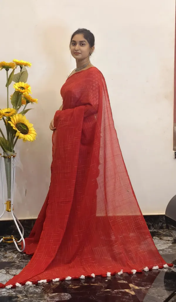 Red_Masrise_Cotton_Woven_Saree_For_Women