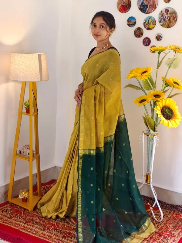 Olive_Mustard_semi_maheshwari_saree_