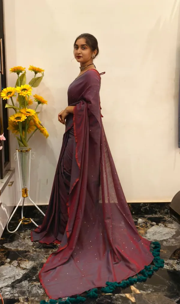 Burgundy_Masrise_Cotton_Embellished_Saree_For_Women
