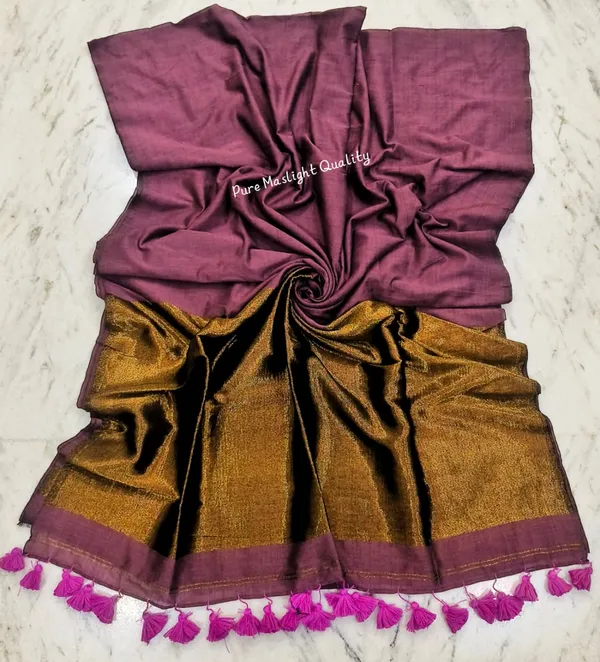 Maroon_Masrise_Cotton_Woven_Tassel_Saree_For_Women