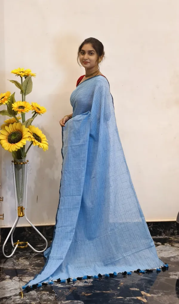 Light_Blue_Masrise_Cotton_Textured_Saree_For_Women