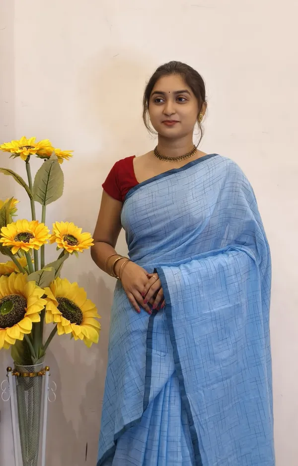 Light_Blue_Masrise_Cotton_Textured_Saree_For_Women