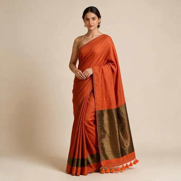 Orange_Masrise_Cotton_Woven_Saree_For_Women