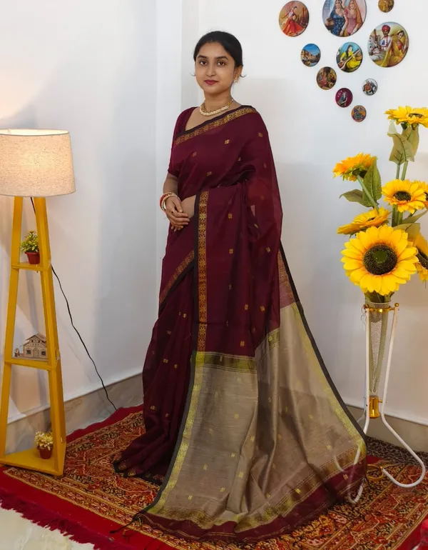 maroon_maheshwari_saree