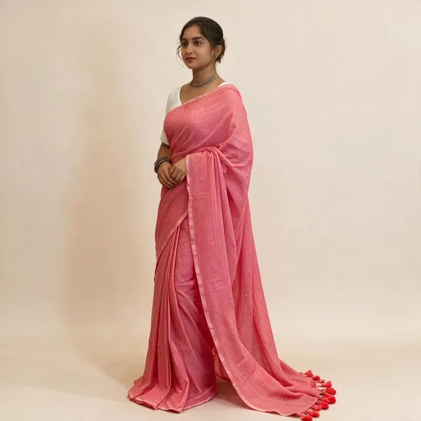 Pink_Masrise_Cotton_Sequin_Saree_For_Women