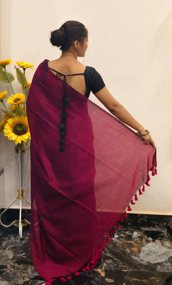 Maroon_Masrise_Cotton_Draped_Saree_For_Women