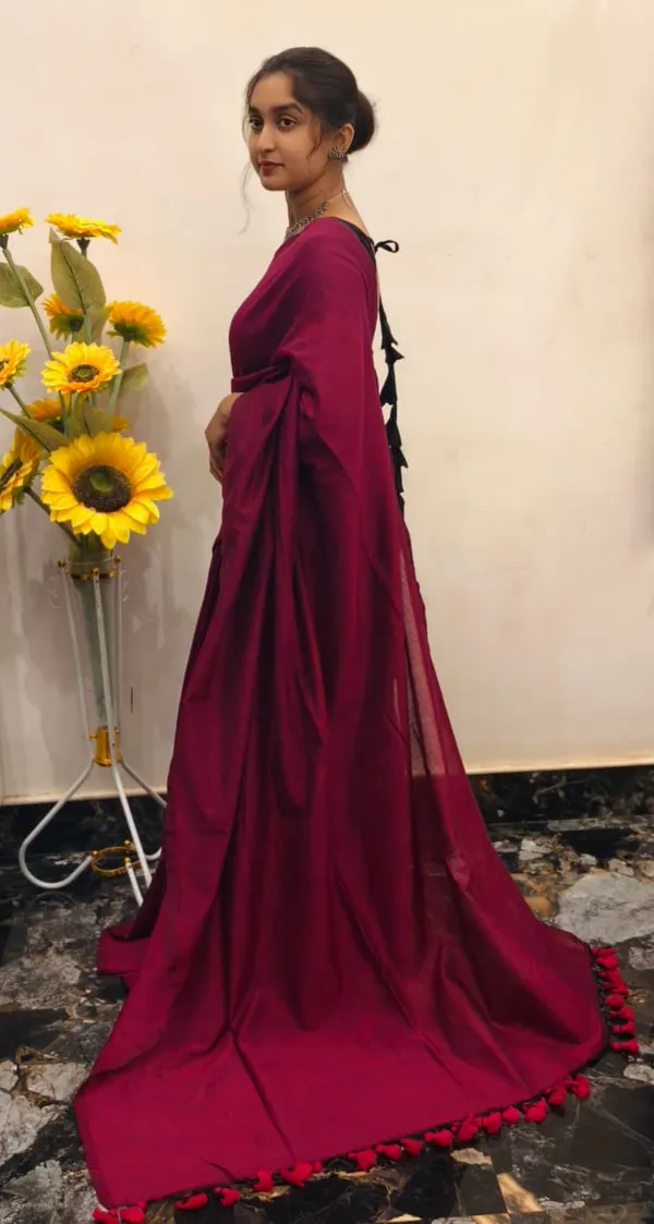 Maroon_Masrise_Cotton_Draped_Saree_For_Women