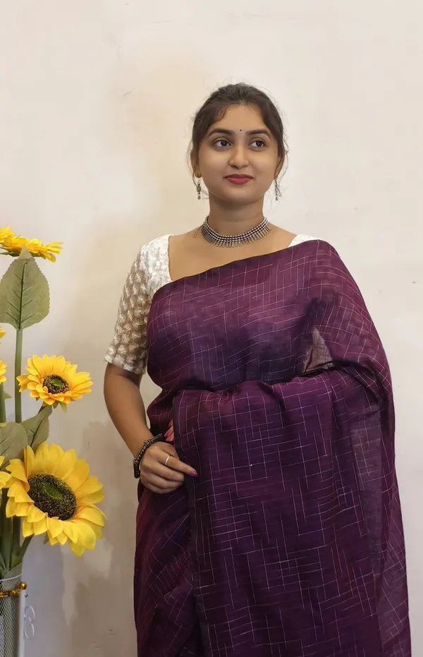 Purple_Masrise_Cotton_Grid_Pattern_Saree_For_Women