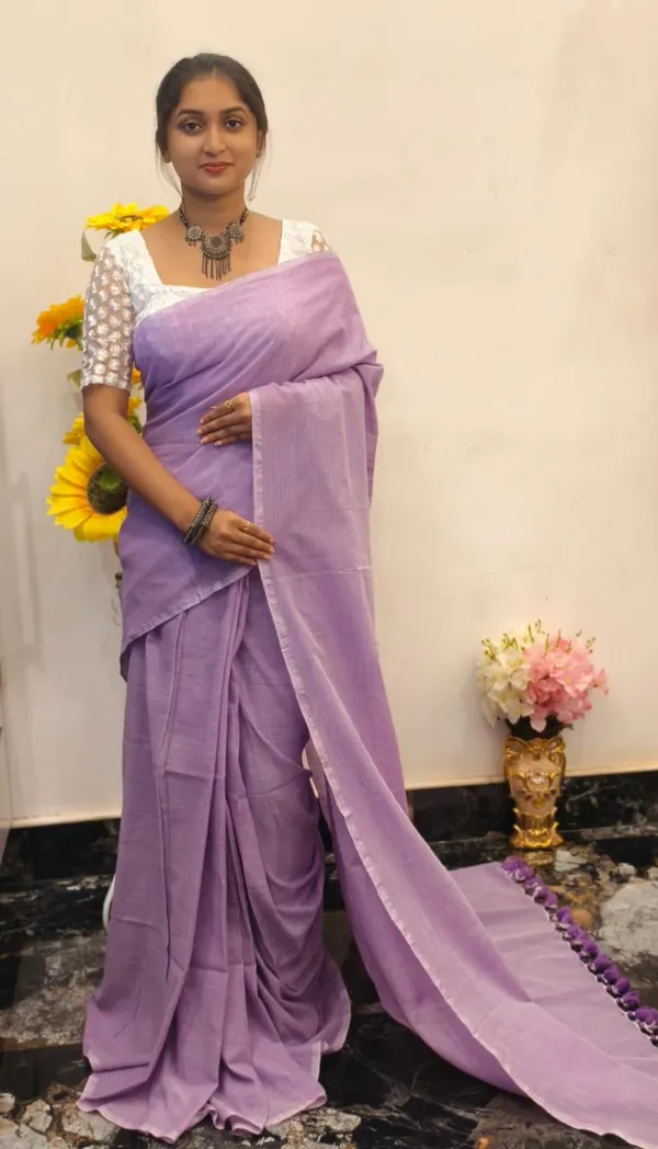 Lavender_Masrise_Cotton_Solid_Saree_For_Women