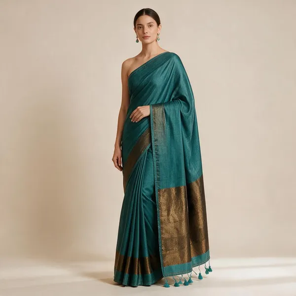 Teal_Masrise_Cotton_Traditional_Saree_For_Women