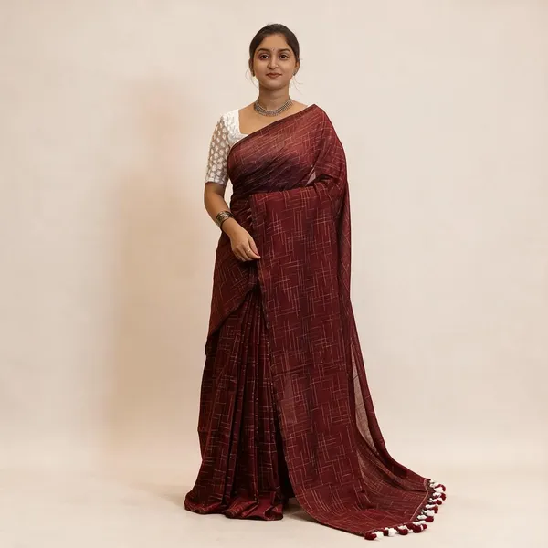 Maroon_Masrise_Cotton_Textured_Saree_For_Women