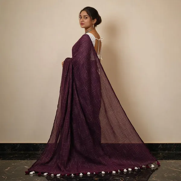 Purple_Masrise_Cotton_Grid_Pattern_Saree_For_Women
