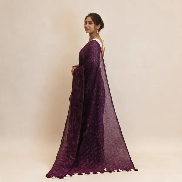 Purple_Masrise_Cotton_Grid_Pattern_Saree_For_Women