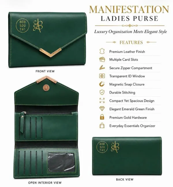 Green_Faux_Leather_Envelope_Continental_Wallet_For_Women