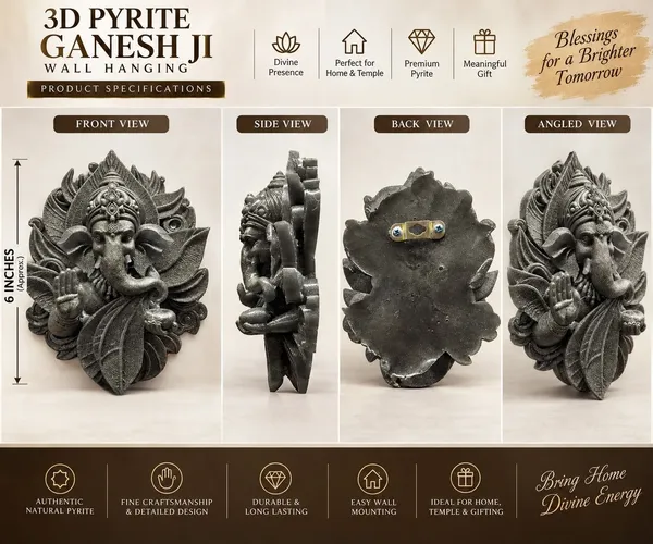 Pyrite_Stone_Ganesha_Spiritual_Wall_Hanging